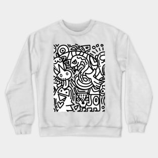 cute cartoon sketch animals Crewneck Sweatshirt